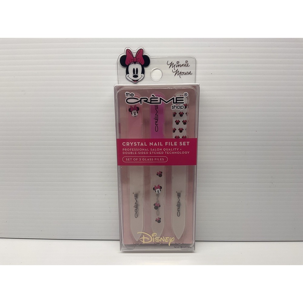 The‎ Creme Shop Disney Minnie Mouse Crystal Glass Nail File Set 3 Pack Pink NEW